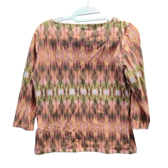 Ruby Rd Womens Top Multi-Color Size Small Cotton Blend Long Sleeve Stretch - Picture 2 of 12